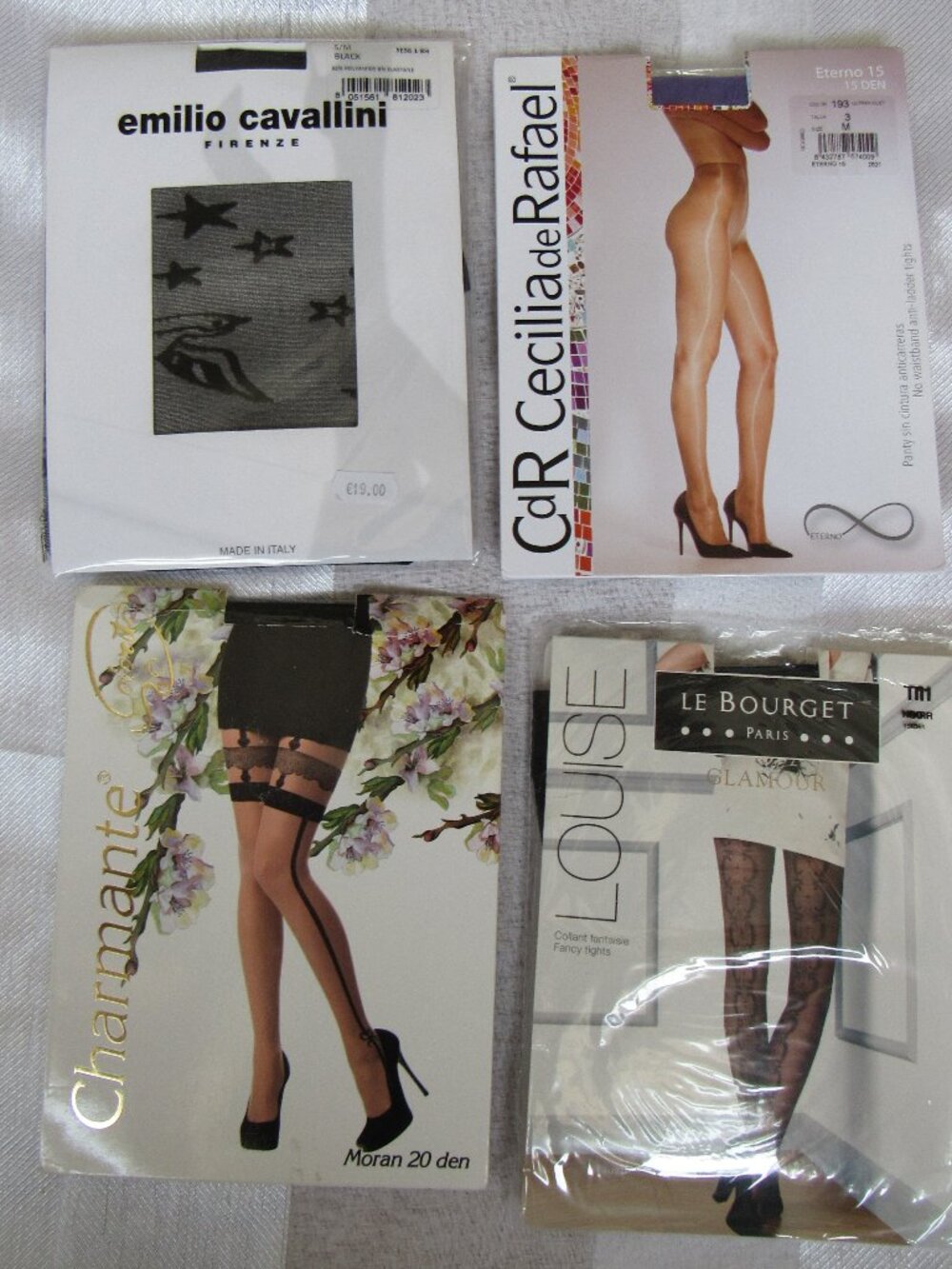 Set of 4 tights, sz. S/M, Made in Italy